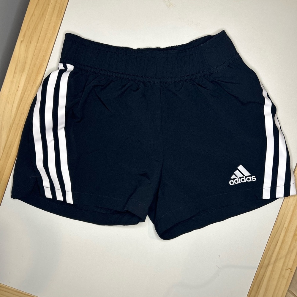 Adidas Kids Navy Shorts with White Stripes